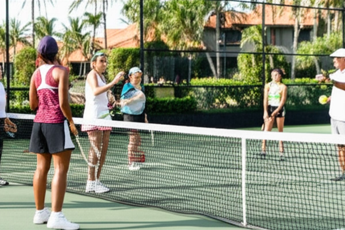 Group tennis lesson in Bali